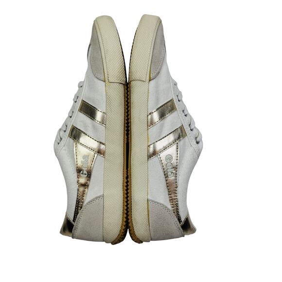 Gola Classics Metallic Gold Badminton Low Profile Sneakers Women's Size 10 - Picture 5 of 10